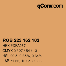 Farbcode: RGB 223 162 103 | qconv.com