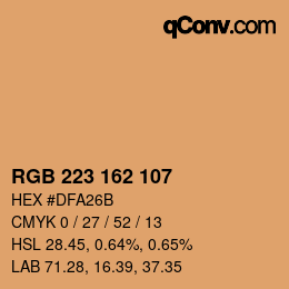 Color code: RGB 223 162 107 | qconv.com