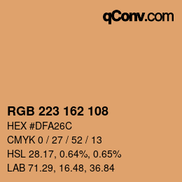 Color code: RGB 223 162 108 | qconv.com