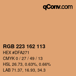 Color code: RGB 223 162 113 | qconv.com
