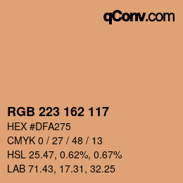 Color code: RGB 223 162 117 | qconv.com