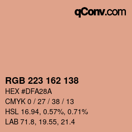 Color code: RGB 223 162 138 | qconv.com