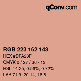 Color code: RGB 223 162 143 | qconv.com