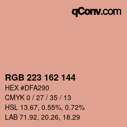 Color code: RGB 223 162 144 | qconv.com