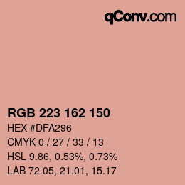 Color code: RGB 223 162 150 | qconv.com