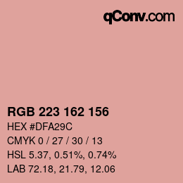 Color code: RGB 223 162 156 | qconv.com