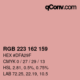 Color code: RGB 223 162 159 | qconv.com