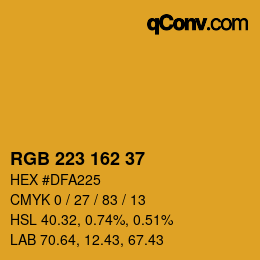 カラーコード: RGB 223 162 37 | qconv.com