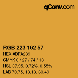 Color code: RGB 223 162 57 | qconv.com