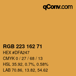 Color code: RGB 223 162 71 | qconv.com