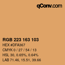 Color code: RGB 223 163 103 | qconv.com