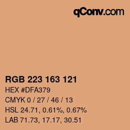 Color code: RGB 223 163 121 | qconv.com