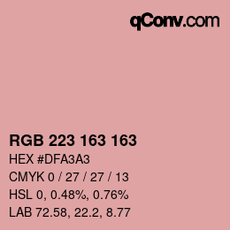 Color code: RGB 223 163 163 | qconv.com