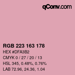 Color code: RGB 223 163 178 | qconv.com