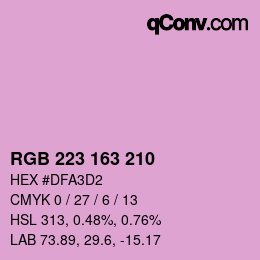 Color code: RGB 223 163 210 | qconv.com