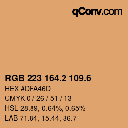 カラーコード: RGB 223 164.2 109.6 | qconv.com