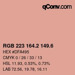カラーコード: RGB 223 164.2 149.6 | qconv.com