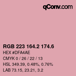 カラーコード: RGB 223 164.2 174.6 | qconv.com