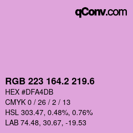 カラーコード: RGB 223 164.2 219.6 | qconv.com