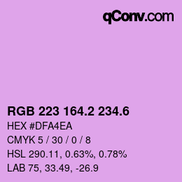 カラーコード: RGB 223 164.2 234.6 | qconv.com