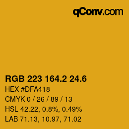 カラーコード: RGB 223 164.2 24.6 | qconv.com
