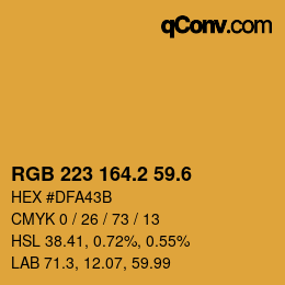 カラーコード: RGB 223 164.2 59.6 | qconv.com
