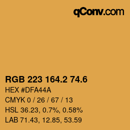 カラーコード: RGB 223 164.2 74.6 | qconv.com