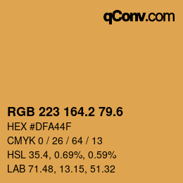 カラーコード: RGB 223 164.2 79.6 | qconv.com