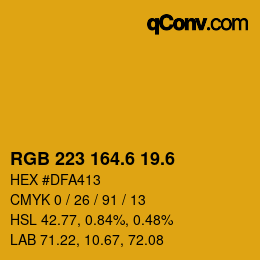 カラーコード: RGB 223 164.6 19.6 | qconv.com