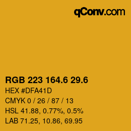 カラーコード: RGB 223 164.6 29.6 | qconv.com