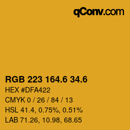 カラーコード: RGB 223 164.6 34.6 | qconv.com