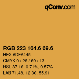 カラーコード: RGB 223 164.6 69.6 | qconv.com