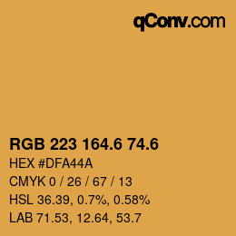 カラーコード: RGB 223 164.6 74.6 | qconv.com