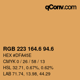 カラーコード: RGB 223 164.6 94.6 | qconv.com