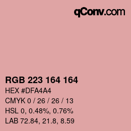 Color code: RGB 223 164 164 | qconv.com