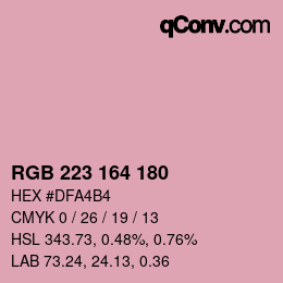Color code: RGB 223 164 180 | qconv.com