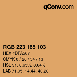 Color code: RGB 223 165 103 | qconv.com