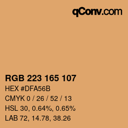 Color code: RGB 223 165 107 | qconv.com