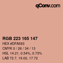 Farbcode: RGB 223 165 147 | qconv.com