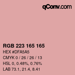 Color code: RGB 223 165 165 | qconv.com