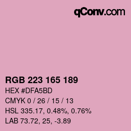 Color code: RGB 223 165 189 | qconv.com