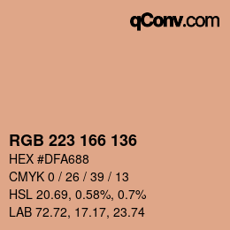 Color code: RGB 223 166 136 | qconv.com