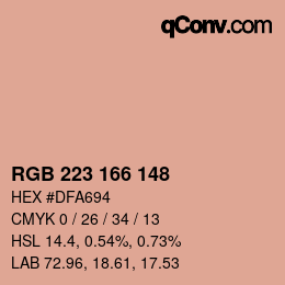 Color code: RGB 223 166 148 | qconv.com