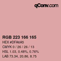 Color code: RGB 223 166 165 | qconv.com