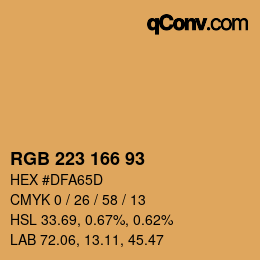 Color code: RGB 223 166 93 | qconv.com