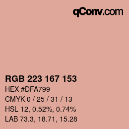 Color code: RGB 223 167 153 | qconv.com