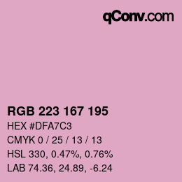 カラーコード: RGB 223 167 195 | qconv.com
