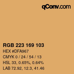 Color code: RGB 223 169 103 | qconv.com