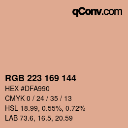 Color code: RGB 223 169 144 | qconv.com