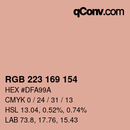 Color code: RGB 223 169 154 | qconv.com